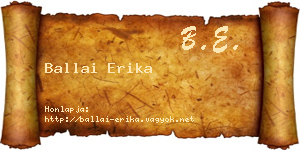 Ballai Erika névjegykártya